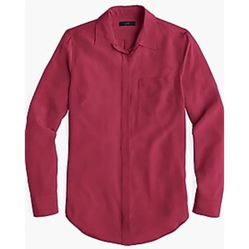 J. Crew Long Sleeve Button Down Shirt in Deep Rose
